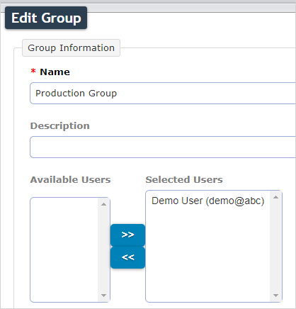 Select Users in the group editor
